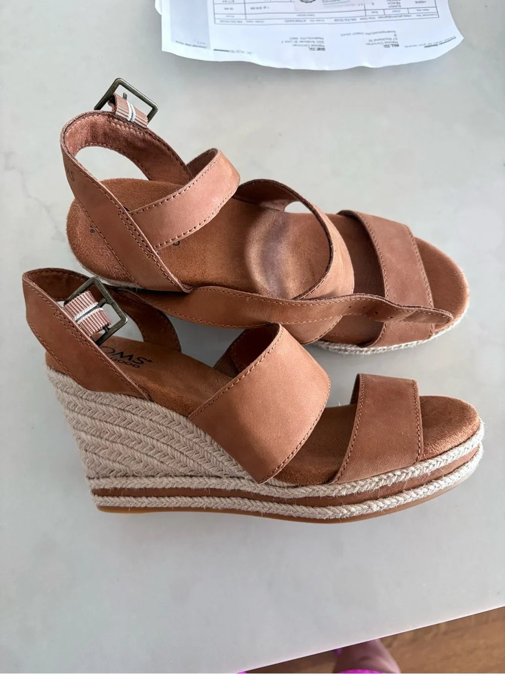 Toms Brown Espadrille Wedge Sandals - Women